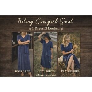 K Studio Womens Navy Blue Sueded Layered Maxi Dress V-Neck Short Sleeve Gown Med